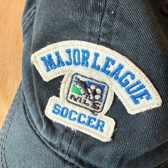 Y2K MLS Major League Soccer Drew Pearson Marketing Black Strapback Hat - Picture 3 of 7